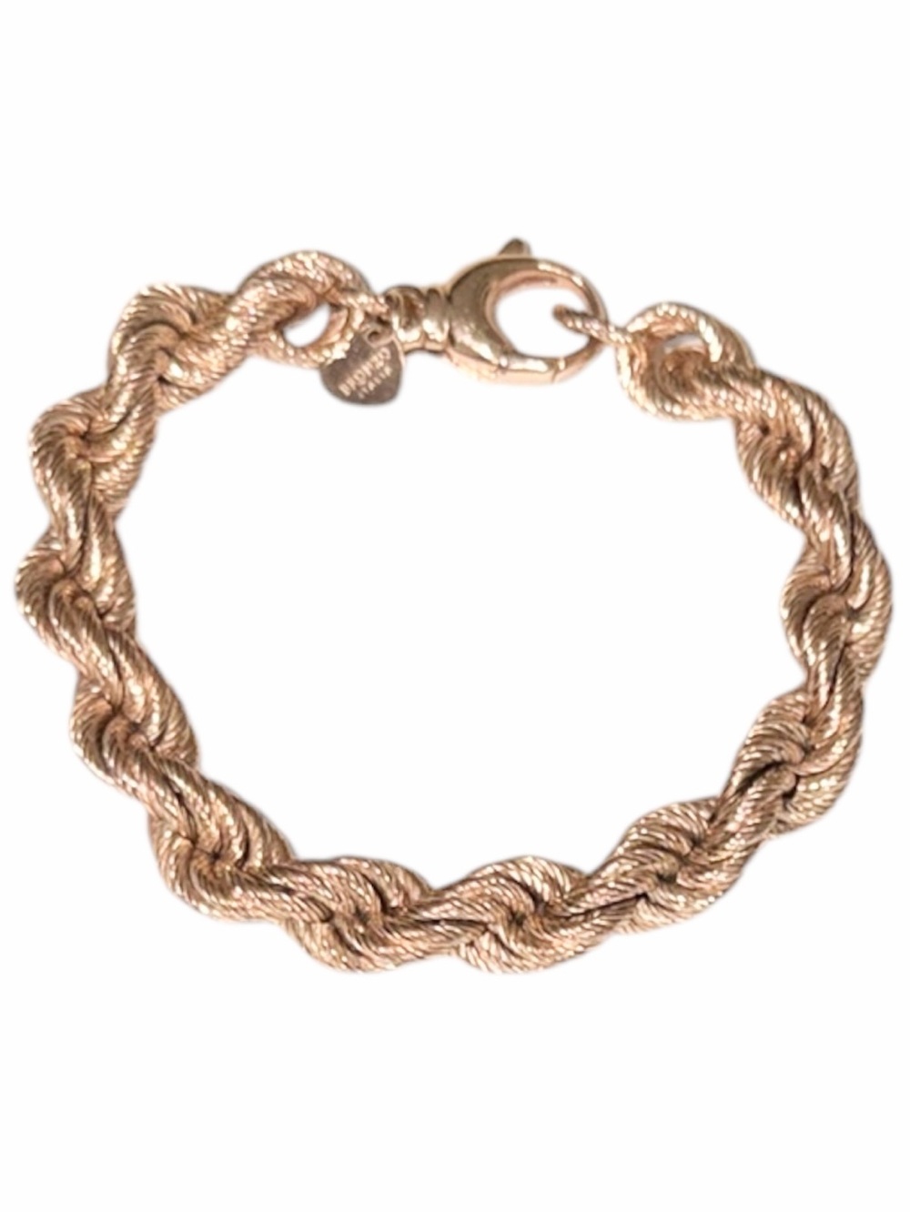Vintage QVC Bronzo Italia Chunky Twisted Rope Statement Bracelet. 8 inches.